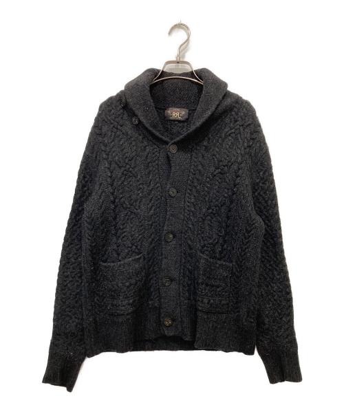 RRL（ダブルアールエル）RRL (ダブルアールエル) ショールカラーニットカーディガン ブラック サイズ:不明の古着・服飾アイテム