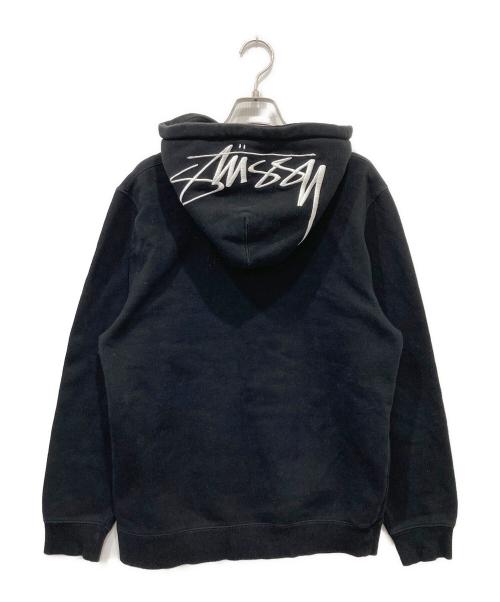 stussy（ステューシー）stussy (ステューシー) フードロゴ刺繍パーカー ブラック サイズ:Sの古着・服飾アイテム