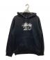 stussy（ステューシー）の古着「ロゴプリントパーカー」｜ブラック
