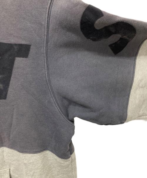 KITH（キス）KITH (キス) フロッキープリント切替パーカー グレー×アイボリー サイズ:XLの古着・服飾アイテム