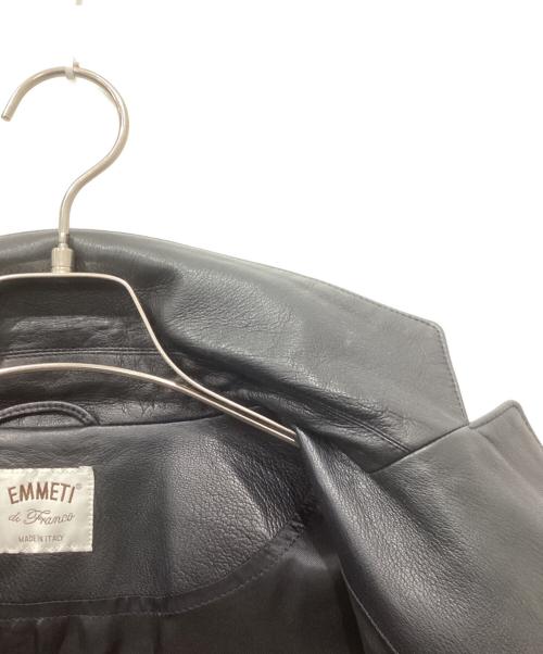 EMMETI（エンメティ）EMMETI (エンメティ) ラムレザージャケット ブラック サイズ:Lの古着・服飾アイテム