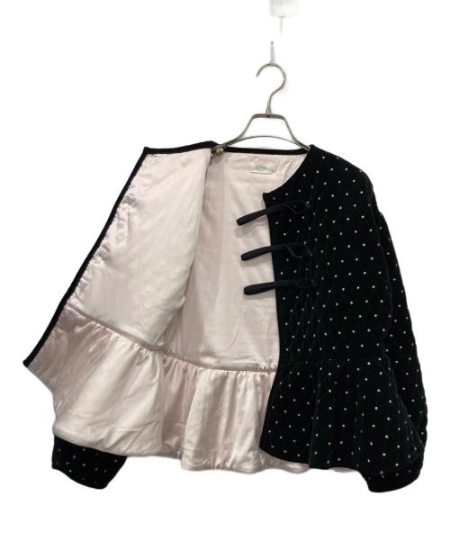 Bibiy.（ビビィ）Bibiy. (ビビィ) ODETTE PEPURAMU CARDIGAN ブラック サイズ:Freeの古着・服飾アイテム