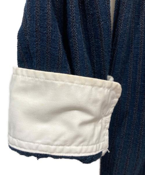 Y's for men（ワイズフォーメン）Y's for men (ワイズフォーメン) ストライプニットロングシャツ ネイビー サイズ:不明の古着・服飾アイテム