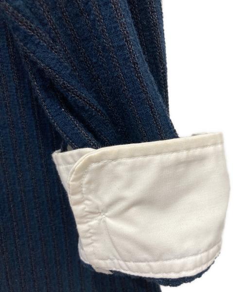 Y's for men（ワイズフォーメン）Y's for men (ワイズフォーメン) ストライプニットロングシャツ ネイビー サイズ:不明の古着・服飾アイテム