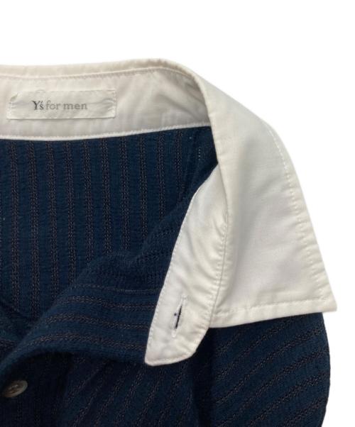 Y's for men（ワイズフォーメン）Y's for men (ワイズフォーメン) ストライプニットロングシャツ ネイビー サイズ:不明の古着・服飾アイテム