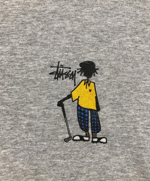 stussy（ステューシー）stussy (ステューシー) シャドーマンゴルフ プリントTシャツ グレー サイズ:Lの古着・服飾アイテム