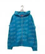 SUPREMEシュプリーム）の古着「Repeat Zip Up Hooded Sweatshirt　18SS」｜ブルー