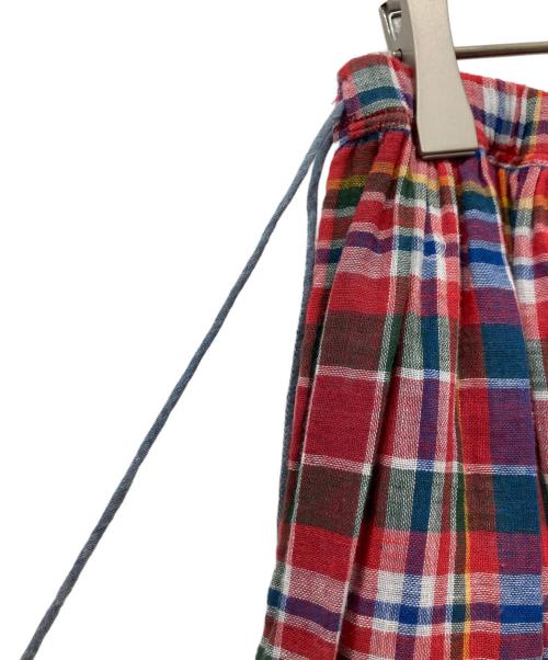 45R（フォーティファイブ・アール）45R (フォーティファイブ・アール) ガーゼ二重織のタックスカート レッド サイズ:Freeの古着・服飾アイテム