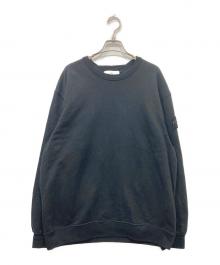 STONE ISLAND（ストーンアイランド）の古着「ガーメントダイ ブラッシュドコットン プルオーバー スウェット　22AW」｜ブラック