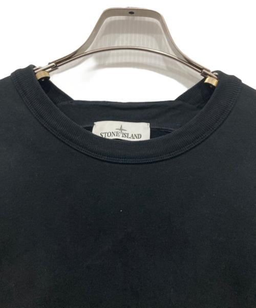 STONE ISLAND（ストーンアイランド）STONE ISLAND (ストーンアイランド) ガーメントダイ ブラッシュドコットン プルオーバー スウェット　22AW ブラック サイズ:Lの古着・服飾アイテム