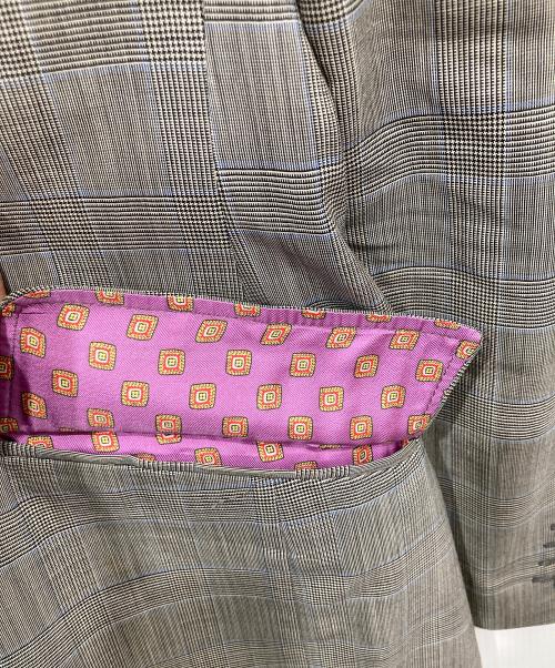 ETRO（エトロ）ETRO (エトロ) 裏総柄チェック3Bジャケット グレー サイズ:44の古着・服飾アイテム