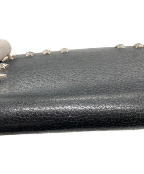 JIMMY CHOO（ジミーチュウ）JIMMY CHOO (ジミーチュウ) スタースタッズラウンドファスナー長財布 ブラックの古着・服飾アイテム