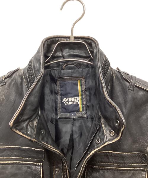 AVIREX（アヴィレックス）AVIREX (アヴィレックス) M-65型レザージャケット ブラック サイズ:Mの古着・服飾アイテム