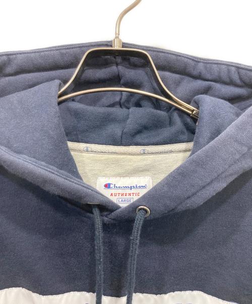 Champion（チャンピオン）Champion (チャンピオン) SUPREME (シュプリーム) Label Hooded Sweatshirt ネイビー サイズ:Lの古着・服飾アイテム