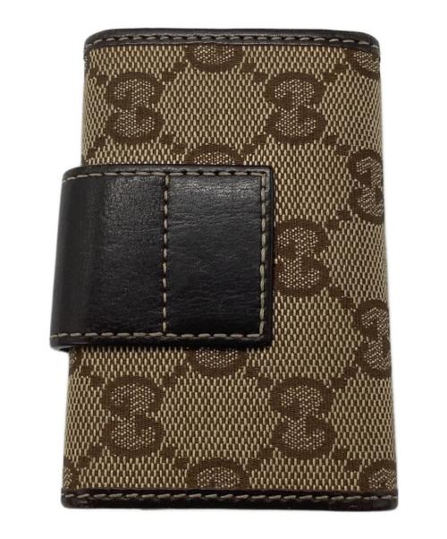 GUCCI（グッチ）GUCCI (グッチ) ハートプレート６連キーケース ブラウンの古着・服飾アイテム