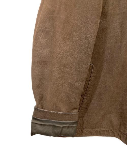 Eddie Bauer（エディーバウアー）Eddie Bauer (エディーバウアー) カウレザーカーコート ブラウン サイズ:Lの古着・服飾アイテム