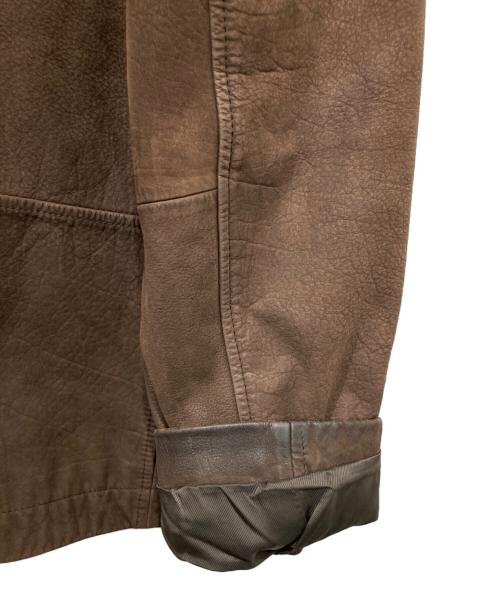 Eddie Bauer（エディーバウアー）Eddie Bauer (エディーバウアー) カウレザーカーコート ブラウン サイズ:Lの古着・服飾アイテム