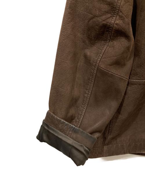 Eddie Bauer（エディーバウアー）Eddie Bauer (エディーバウアー) カウレザーカーコート ブラウン サイズ:Lの古着・服飾アイテム