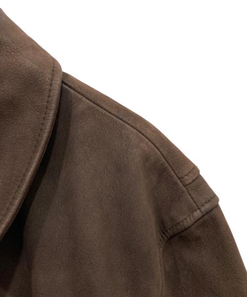 Eddie Bauer（エディーバウアー）Eddie Bauer (エディーバウアー) カウレザーカーコート ブラウン サイズ:Lの古着・服飾アイテム