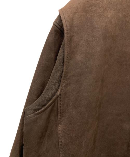 Eddie Bauer（エディーバウアー）Eddie Bauer (エディーバウアー) カウレザーカーコート ブラウン サイズ:Lの古着・服飾アイテム