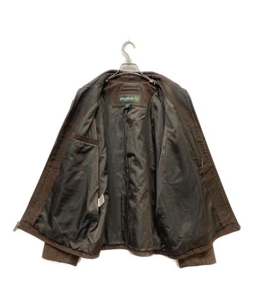 Eddie Bauer（エディーバウアー）Eddie Bauer (エディーバウアー) カウレザーカーコート ブラウン サイズ:Lの古着・服飾アイテム