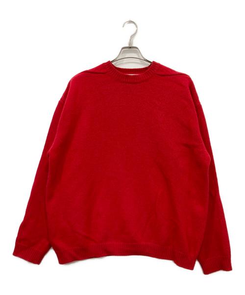 STUDIO NICHOLSON（スタジオ ニコルソン）STUDIO NICHOLSON (スタジオ ニコルソン) HEMYL ENGLISH LAMBSWOOL ガンジーセーター レッド サイズ:Mの古着・服飾アイテム