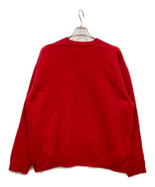 STUDIO NICHOLSON（スタジオ ニコルソン）STUDIO NICHOLSON (スタジオ ニコルソン) HEMYL ENGLISH LAMBSWOOL ガンジーセーター レッド サイズ:Mの古着・服飾アイテム