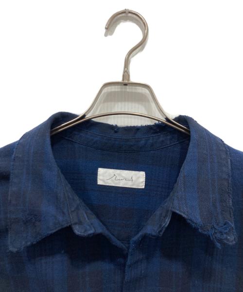 rin（リン）rin (リン) ダメージ加工チェックシャツ ブルー サイズ:Lの古着・服飾アイテム