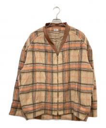 NOBNAGA paris（ノブナガパリ）の古着「モヘア混チェックブルゾン」｜ベージュ