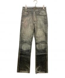 291295=HOMME（ニーキューイチニーキューゴオム）の古着「ゴートレザーパンツ」｜グレー