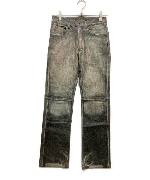 291295=HOMME（ニーキューイチニーキューゴオム）291295=HOMME (ニーキューイチニーキューゴオム) ゴートレザーパンツ グレー サイズ:１の古着・服飾アイテム