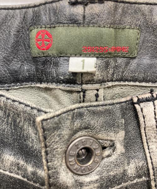 291295=HOMME（ニーキューイチニーキューゴオム）291295=HOMME (ニーキューイチニーキューゴオム) ゴートレザーパンツ グレー サイズ:１の古着・服飾アイテム