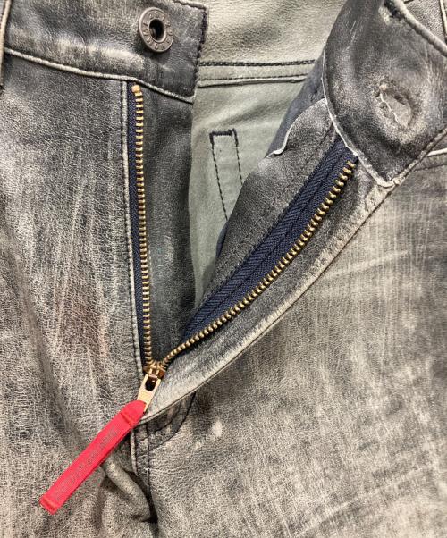 291295=HOMME（ニーキューイチニーキューゴオム）291295=HOMME (ニーキューイチニーキューゴオム) ゴートレザーパンツ グレー サイズ:１の古着・服飾アイテム