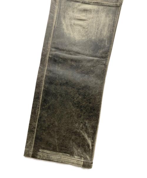 291295=HOMME（ニーキューイチニーキューゴオム）291295=HOMME (ニーキューイチニーキューゴオム) ゴートレザーパンツ グレー サイズ:１の古着・服飾アイテム