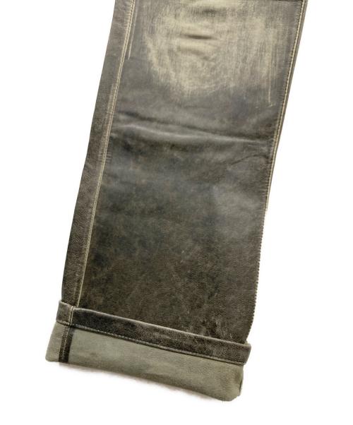 291295=HOMME（ニーキューイチニーキューゴオム）291295=HOMME (ニーキューイチニーキューゴオム) ゴートレザーパンツ グレー サイズ:１の古着・服飾アイテム