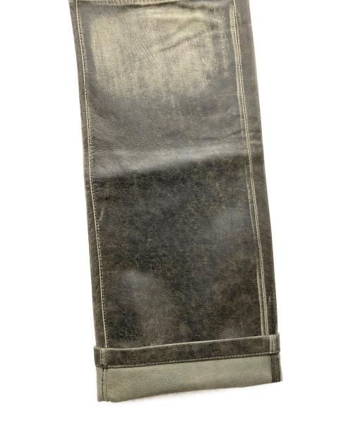 291295=HOMME（ニーキューイチニーキューゴオム）291295=HOMME (ニーキューイチニーキューゴオム) ゴートレザーパンツ グレー サイズ:１の古着・服飾アイテム