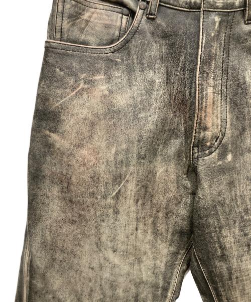 291295=HOMME（ニーキューイチニーキューゴオム）291295=HOMME (ニーキューイチニーキューゴオム) ゴートレザーパンツ グレー サイズ:１の古着・服飾アイテム