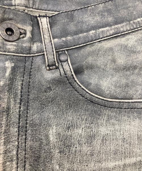 291295=HOMME（ニーキューイチニーキューゴオム）291295=HOMME (ニーキューイチニーキューゴオム) ゴートレザーパンツ グレー サイズ:１の古着・服飾アイテム