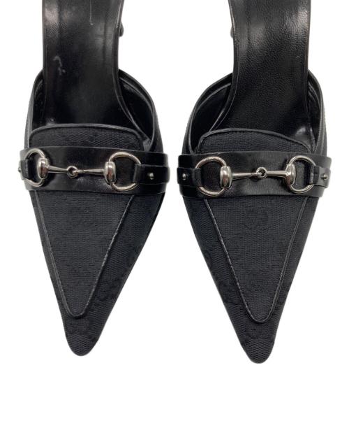 GUCCI（グッチ）GUCCI (グッチ) ホースビットヒールミュール ブラック サイズ:36の古着・服飾アイテム