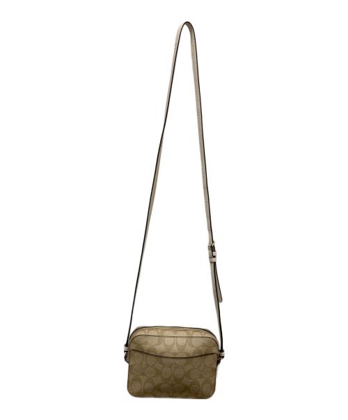 COACH（コーチ）COACH (コーチ) ミニ カメラ バッグ / シグネチャー ベージュ×ホワイトの古着・服飾アイテム