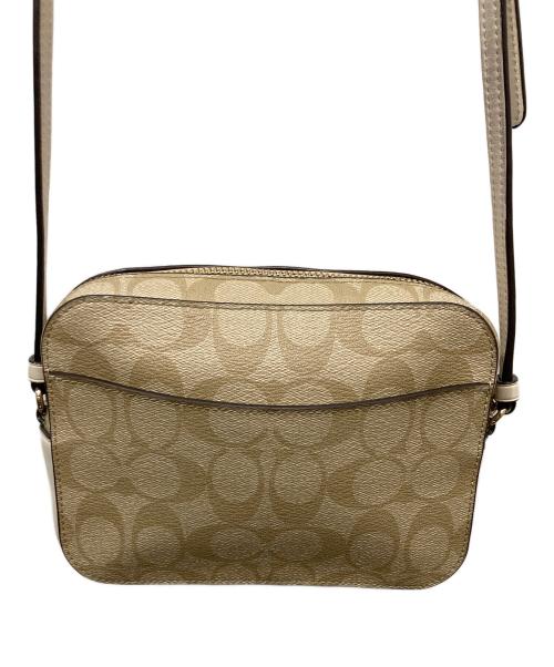 COACH（コーチ）COACH (コーチ) ミニ カメラ バッグ / シグネチャー ベージュ×ホワイトの古着・服飾アイテム