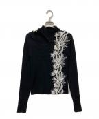 ANDREA&Co.アンドレアアンドコー）の古着「LACE LINE CUTOUT KNIT」｜ブラック