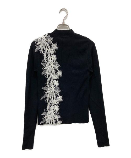 ANDREA&Co.（アンドレアアンドコー）ANDREA&Co. (アンドレアアンドコー) LACE LINE CUTOUT KNIT ブラック サイズ:Freeの古着・服飾アイテム