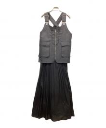 Ameri（アメリ）の古着「WORK VEST SET DRESS」｜ブラック