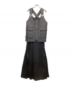 中古・古着通販】AMERI (アメリ) RUFFLE COLLAR KNIT DRESS ブラック