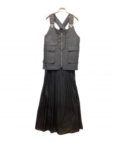 中古・古着通販】Ameri (アメリ) WORK VEST SET DRESS ブラック サイズ