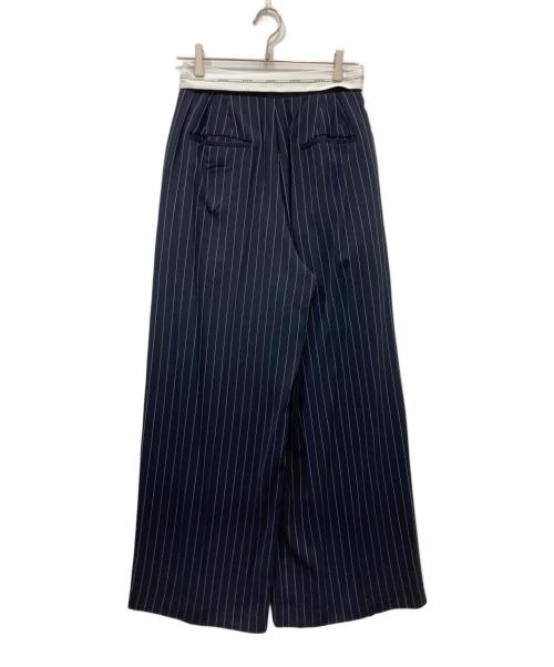 Ameri（アメリ）Ameri (アメリ) TURN BACK WAIST WIDE PANTS ネイビー×ホワイト サイズ:Mの古着・服飾アイテム