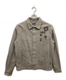 Dior（ディオール）の古着「ロゴ刺繍入りデニムシャツジャケット」｜グレー