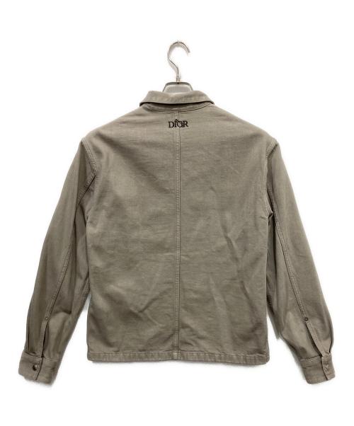 Dior（ディオール）Dior (ディオール) ロゴ刺繍入りデニムシャツジャケット グレー サイズ:44の古着・服飾アイテム