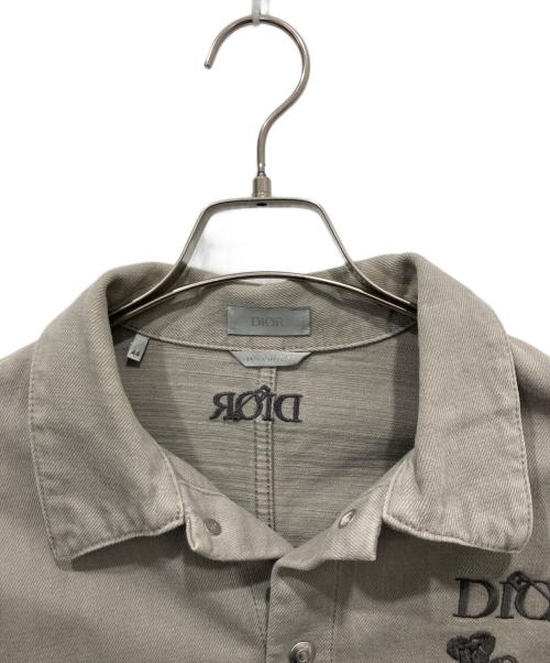 Dior（ディオール）Dior (ディオール) ロゴ刺繍入りデニムシャツジャケット グレー サイズ:44の古着・服飾アイテム